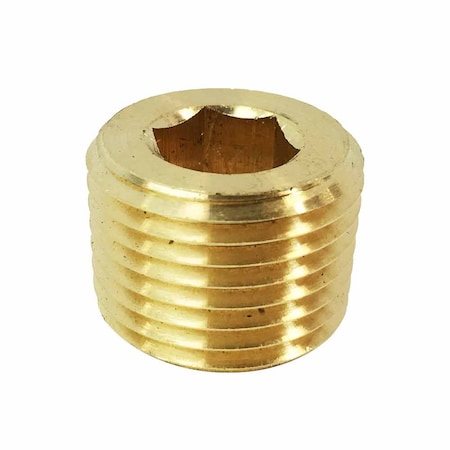 Headless Brass Plug 1/8 Inch NPT Male, PK 25